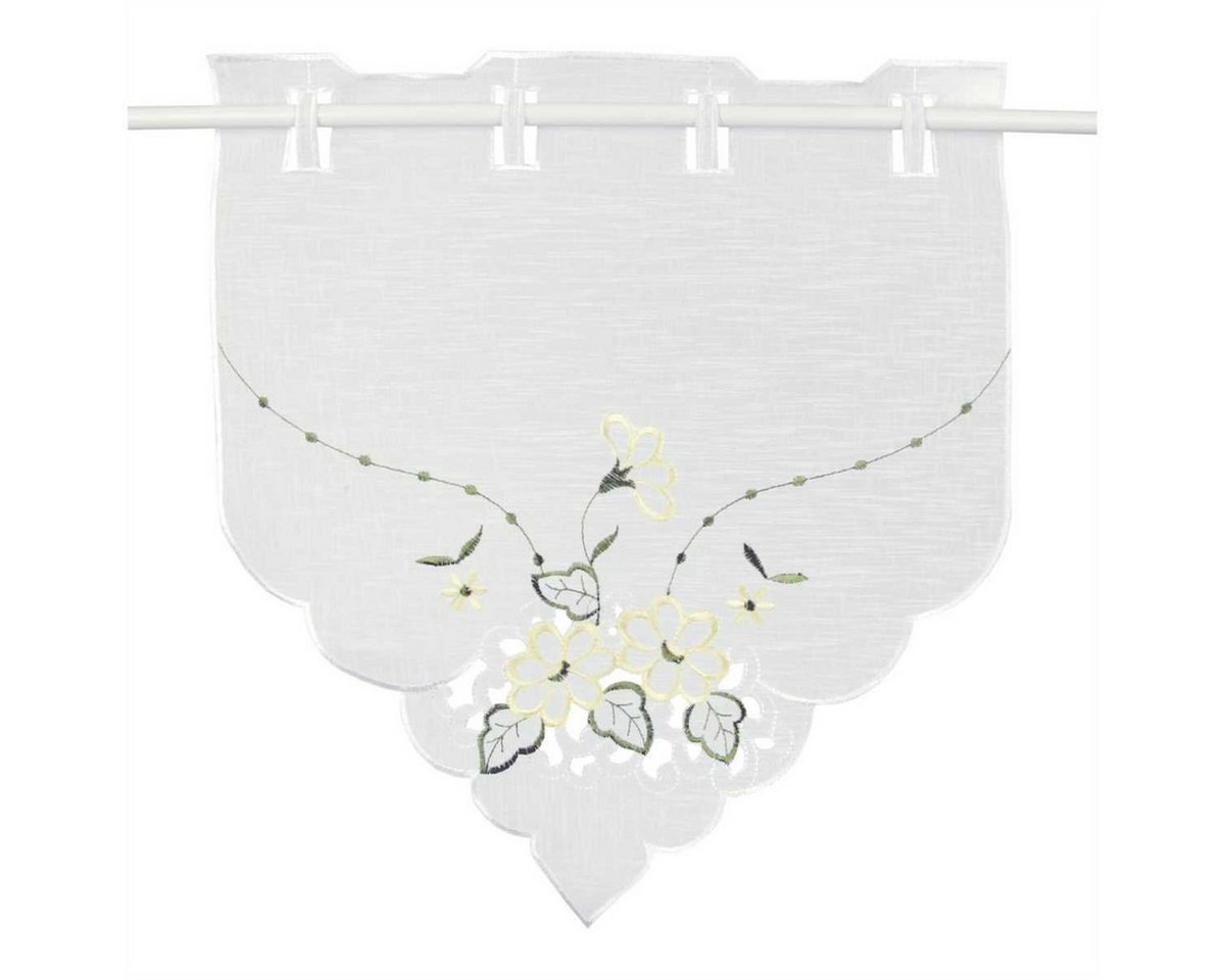 Arsvita Vorhang (1 St), Stangendurchzug, transparent, Mini - Bistrogardine 35cm x 40cm (BxL), Stickerei vers. Applikationen – Bild 2 von 5
