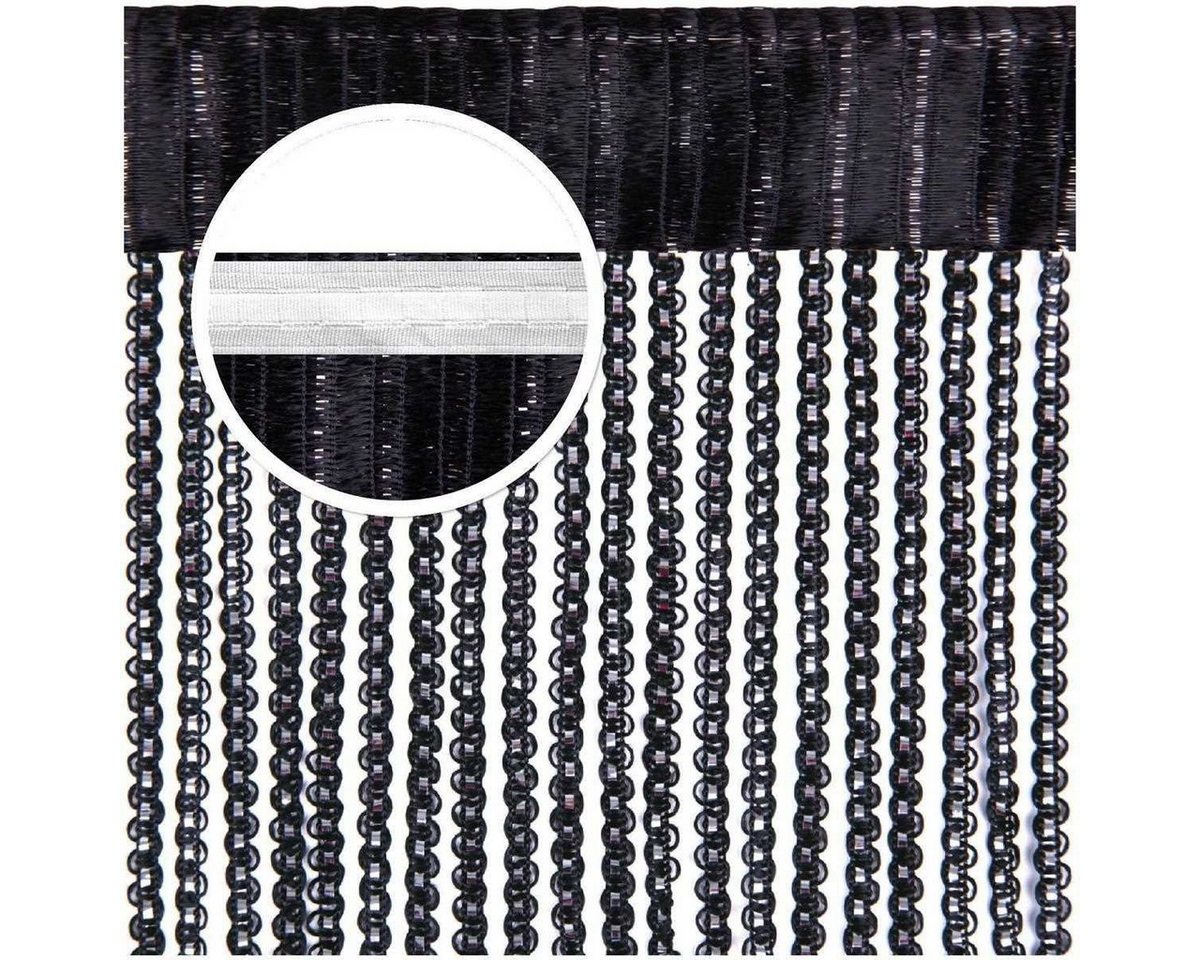 Arsvita Vorhang (1 St), Kräuselband, transparent, Fadengardine mit Stangendurchzug und Metallic-Streifen 140cm x250cm – Bild 2 von 5