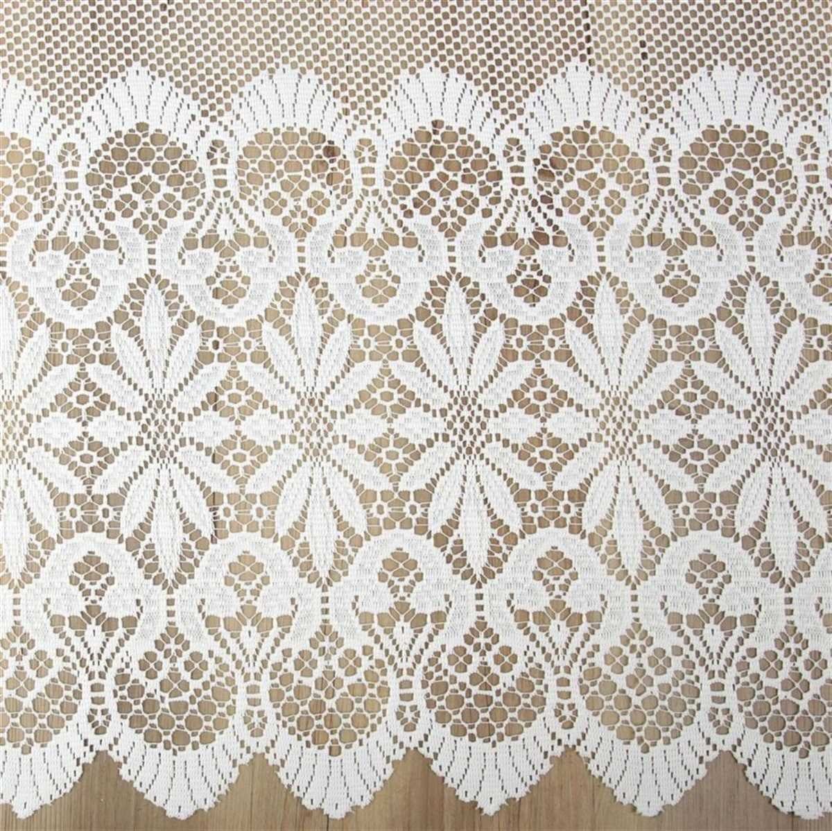 Arsvita Vorhang (1 St), Stangendurchzug, halbtransparent, Bistrogardine in Spitzenoptik, 160cm x 45cm mit Stangendurchzug – Bild 3 von 5
