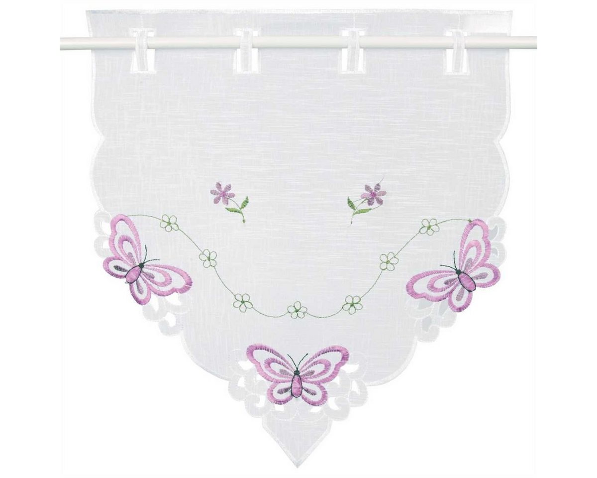 Arsvita Vorhang (1 St), Stangendurchzug, transparent, Mini - Bistrogardine 35cm x 40cm (BxL), Stickerei vers. Applikationen – Bild 2 von 5