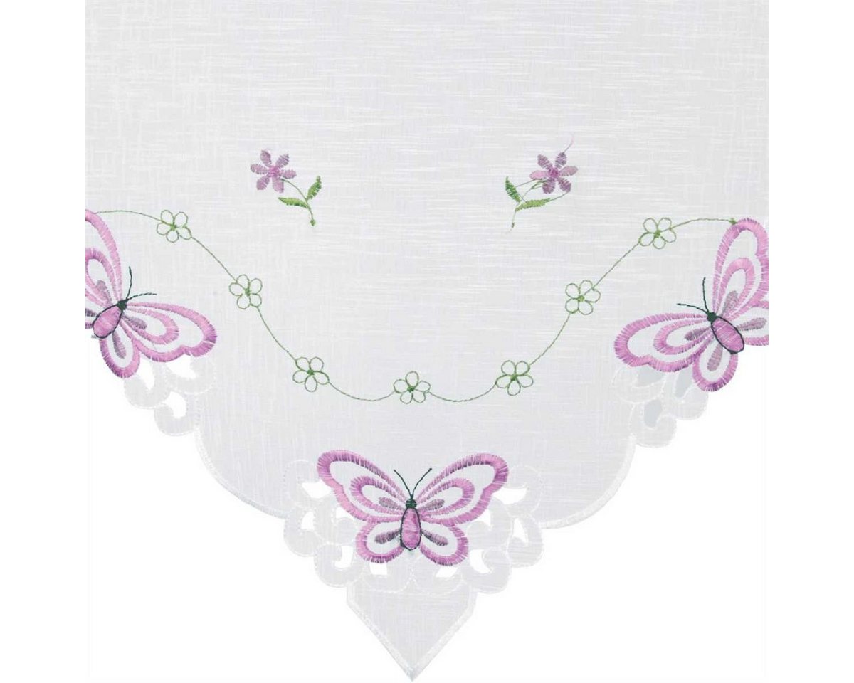 Arsvita Vorhang (1 St), Stangendurchzug, transparent, Mini - Bistrogardine 35cm x 40cm (BxL), Stickerei vers. Applikationen – Bild 4 von 5