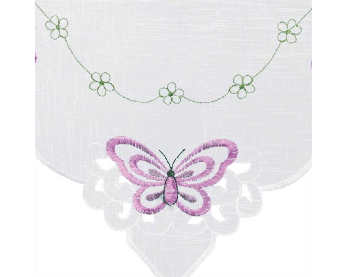 Arsvita Vorhang (1 St), Stangendurchzug, transparent, Mini - Bistrogardine 35cm x 40cm (BxL), Stickerei vers. Applikationen – Bild 5 von 5