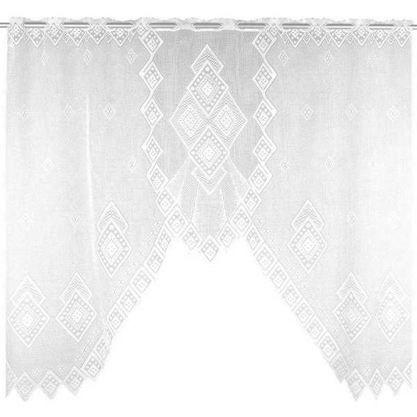 Arsvita Vorhang (1 St), Stangendurchzug, halbtransparent, Bistrogardine in Spitzenoptik, 150cm x 120cm (BxL) mit Stangendurchzug