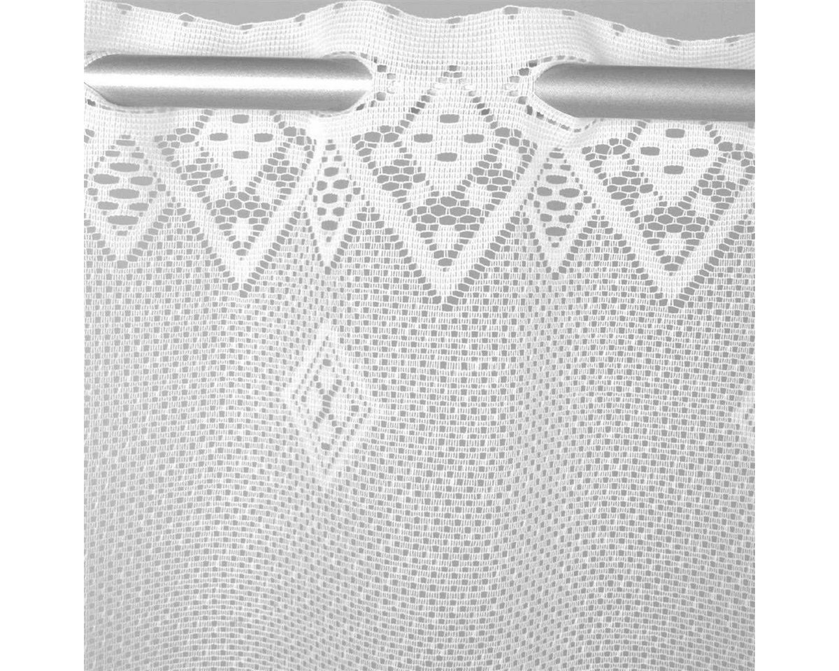 Arsvita Vorhang (1 St), Stangendurchzug, halbtransparent, Bistrogardine in Spitzenoptik, 150cm x 120cm (BxL) mit Stangendurchzug – Bild 4 von 5