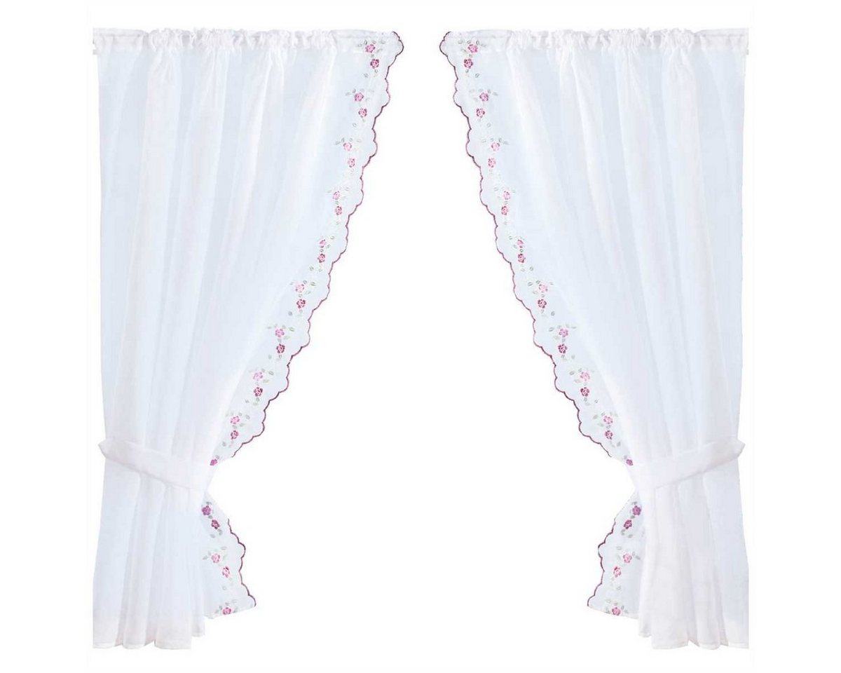 Arsvita Vorhang, Stangendurchzug, transparent, Gardinenset (2 Schlaufenschals, 2 Raffhalter) 140cm x 120cm, Voile – Bild 2 von 5