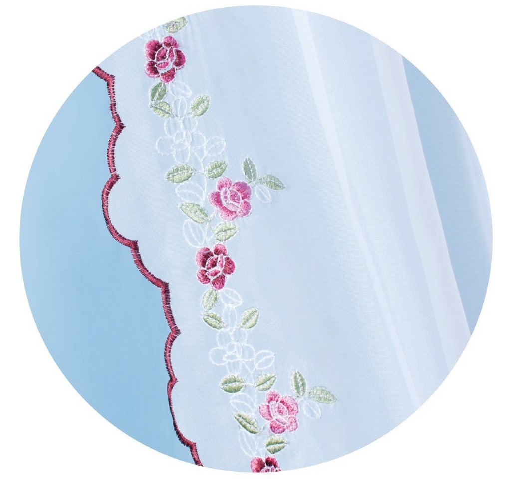 Arsvita Vorhang, Stangendurchzug, transparent, Gardinenset (2 Schlaufenschals, 2 Raffhalter) 140cm x 120cm, Voile – Bild 5 von 5