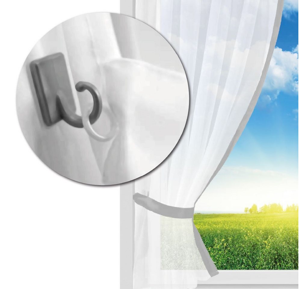 Arsvita Vorhang, Schlaufen, transparent, Gardinenset Schlaufenschal, inkl. Raffhalter, 140 x 120 (B x L) – Bild 5 von 5
