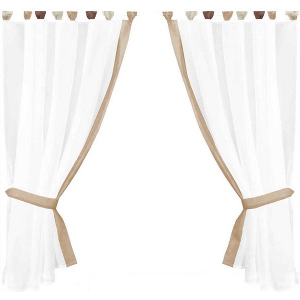 Arsvita Vorhang, Schlaufen, transparent, Gardinenset Schlaufenschal, inkl. Raffhalter, 140 x 120 (B x L)