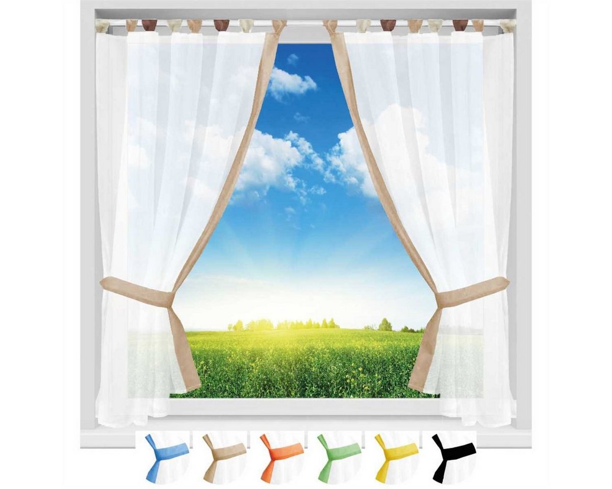 Arsvita Vorhang, Schlaufen, transparent, Gardinenset Schlaufenschal, inkl. Raffhalter, 140 x 120 (B x L) – Bild 2 von 5