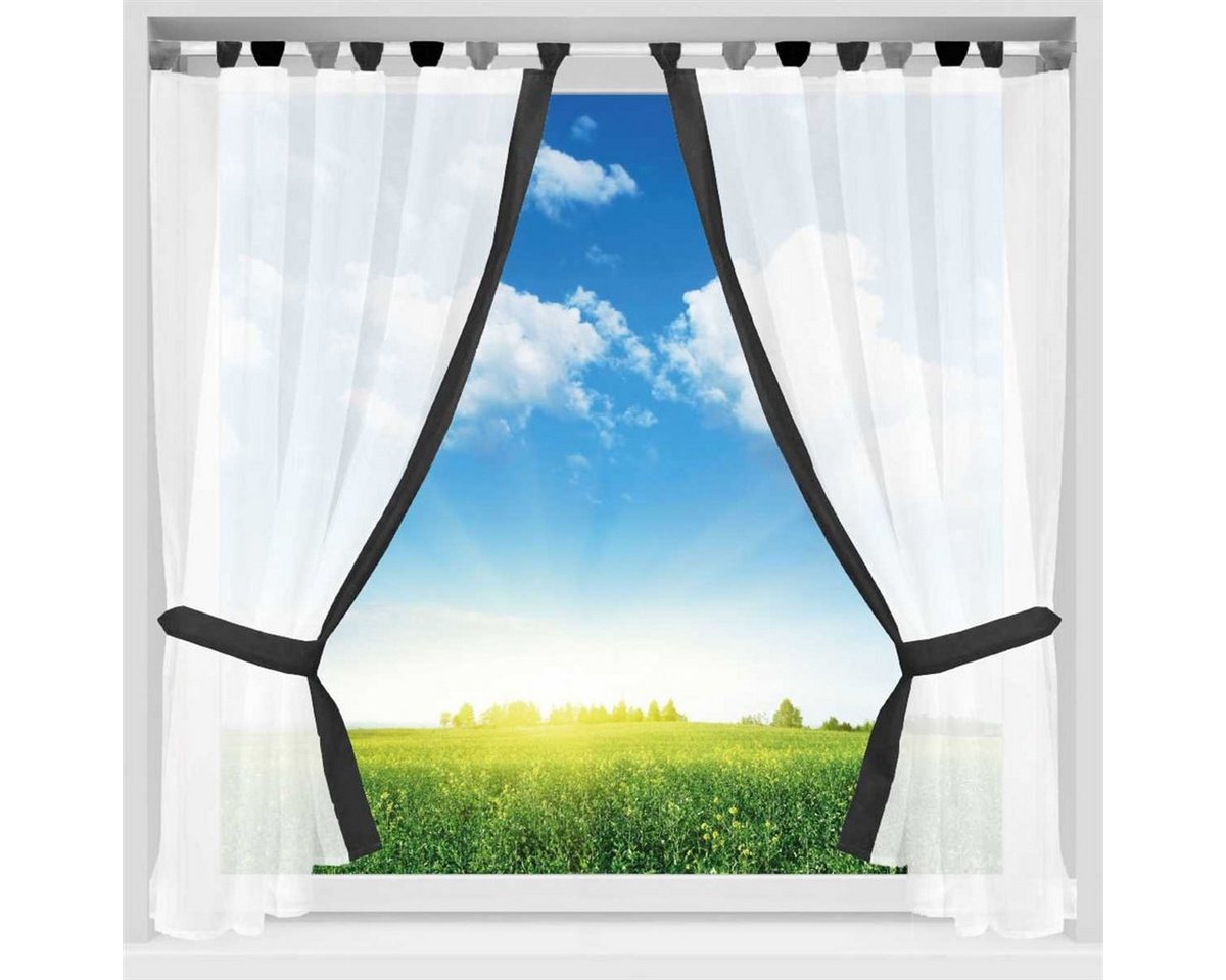 Arsvita Vorhang, Schlaufen, transparent, Gardinenset Schlaufenschal, inkl. Raffhalter, 140 x 120 (B x L) – Bild 2 von 5