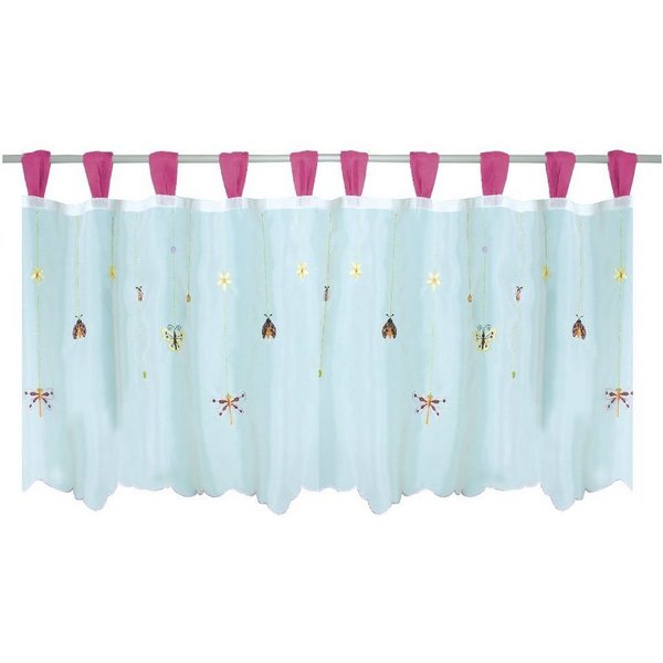 Arsvita Vorhang, Schlaufen, transparent, Voile, Bistrogardine mit Schlaufen, Transparente Küchengardine 150cm x 45cm