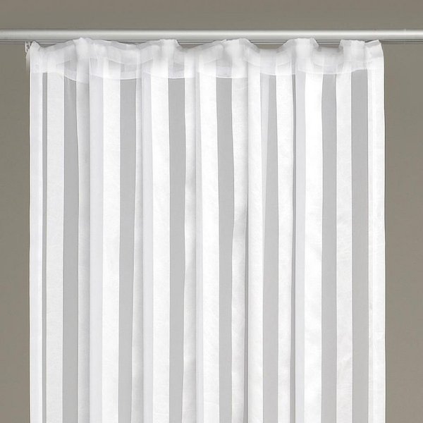 Arsvita Vorhang, Kräuselband, halbtransparent, Voile, Halbtransparenter Dekoschal mit Streifen, in vielen Größen und Farben