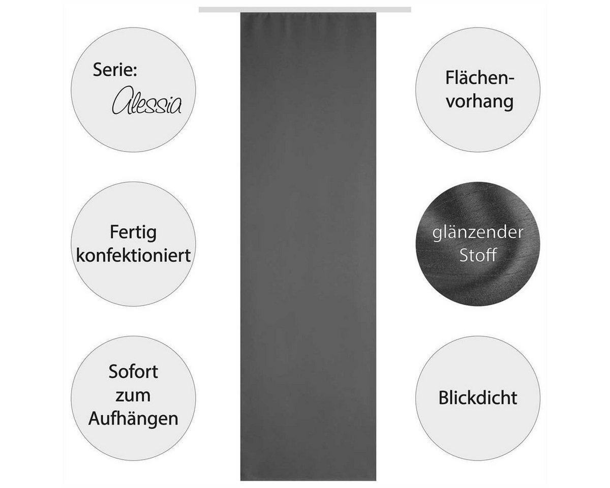 Arsvita Vorhang (3 St), Paneelwagen, blickdicht, Microfaser, Blickdichter Flächenvorhang / Schiebevorhang mit Technik - 60x245cm – Bild 5 von 5