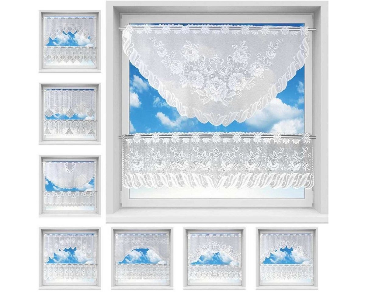 Arsvita Vorhang Mona (1 St), Stangendurchzug, halbtransparent, 2 teiliges Bistrogardinen-Set in Spitzenoptik – Bild 3 von 5