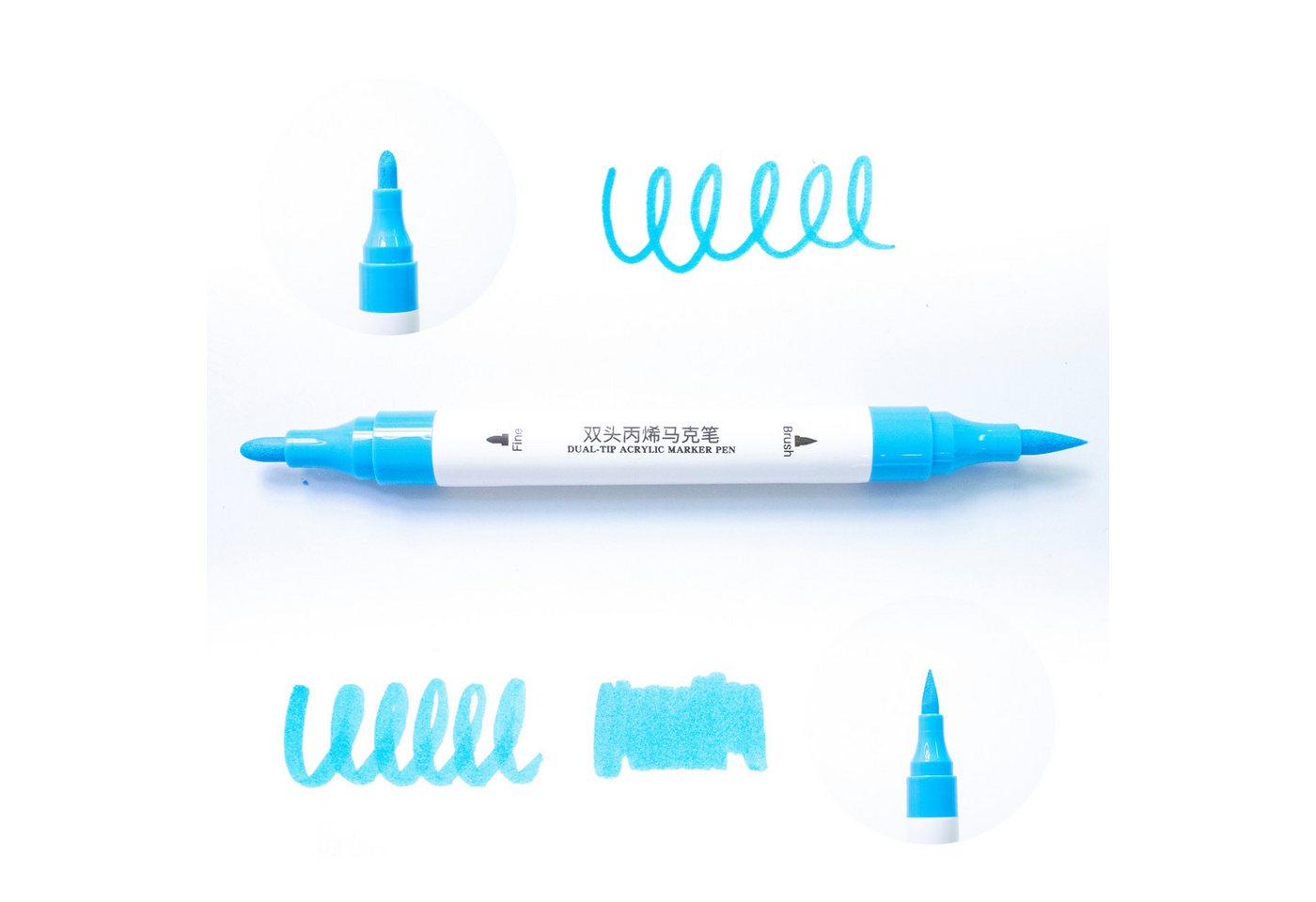Artecho Marker Doppelspitze Acrylstifte Set– 24/48 Farben,mit Feiner & Breiter Spitze, Wasserfest, Acrylmarker für DIY, Glas, Stein, Holz & Leinwand – Bild 3 von 5