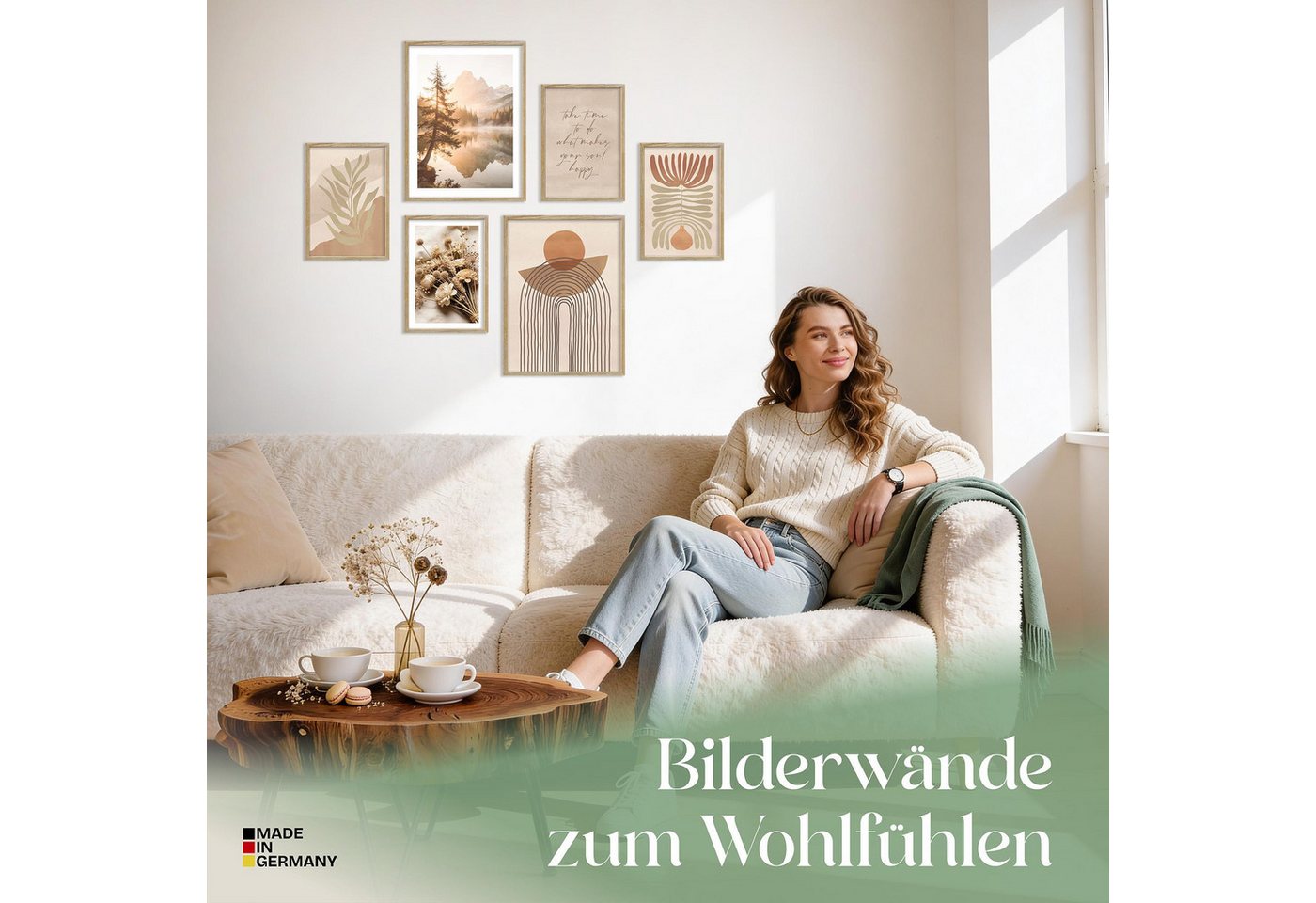 ARTFAVES Bilder-Collage Poster Set Abstract Boho I mehrteilige Bilderwand I Wandbilder Boho, (Wandbilder modern, 6 St) – Bild 2 von 5