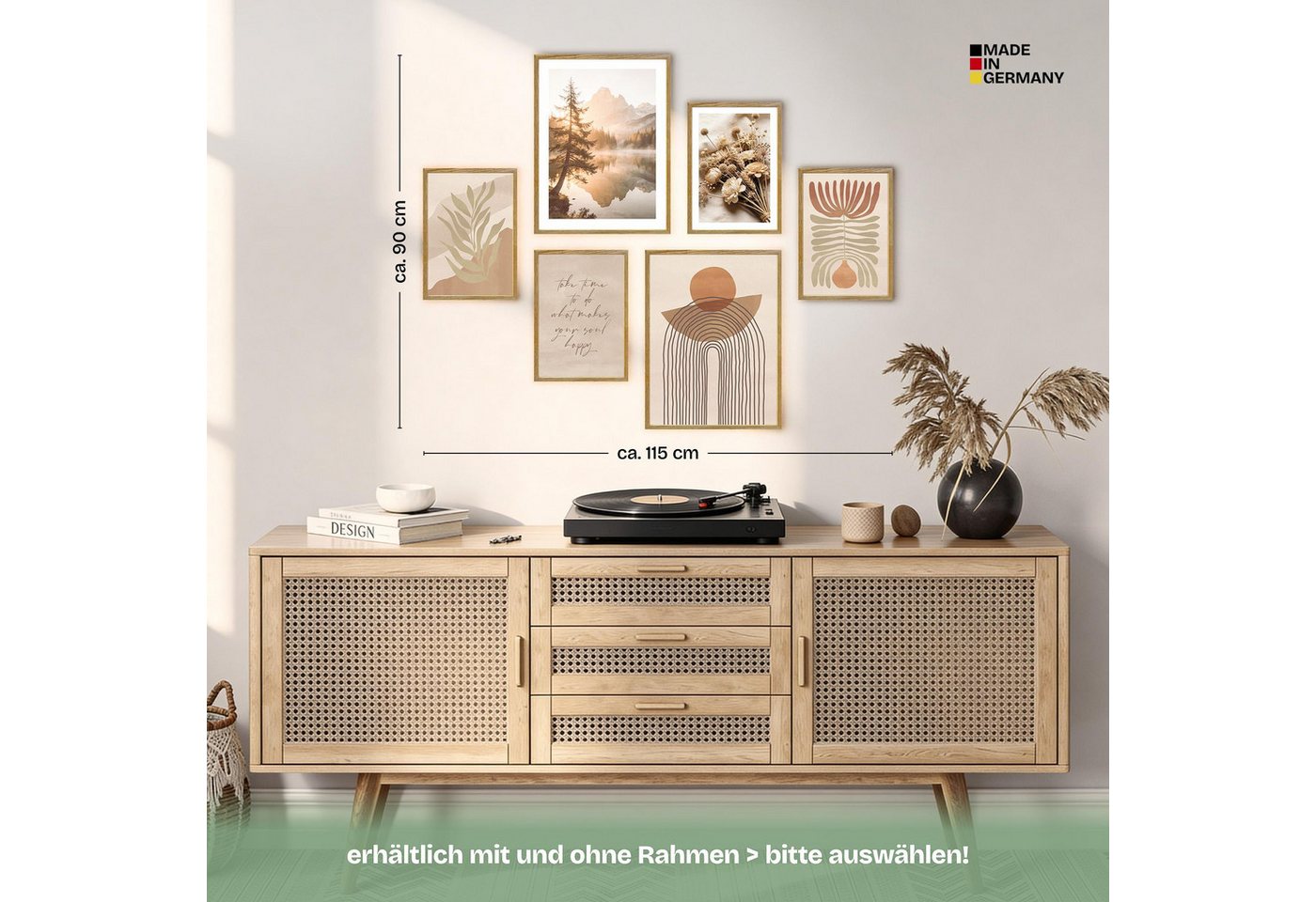 ARTFAVES Bilder-Collage Poster Set Abstract Boho I mehrteilige Bilderwand I Wandbilder Boho, (Wandbilder modern, 6 St) – Bild 4 von 5