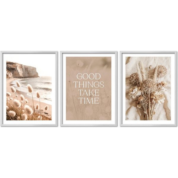 ARTFAVES Bilder-Collage Poster Set Boho Summer Trio I mehrteilige Bilderwand I Wandbilder Somm, (Wandbilder modern, 3 St)