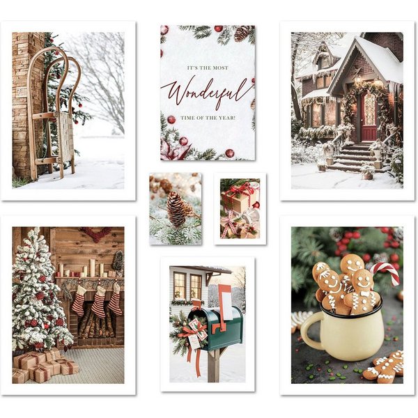 ARTFAVES Bilder-Collage Poster Set Christmas Time I mehrteilige Bilderwand I Wandbilder Weihna, (Wandbilder modern, 8 St)