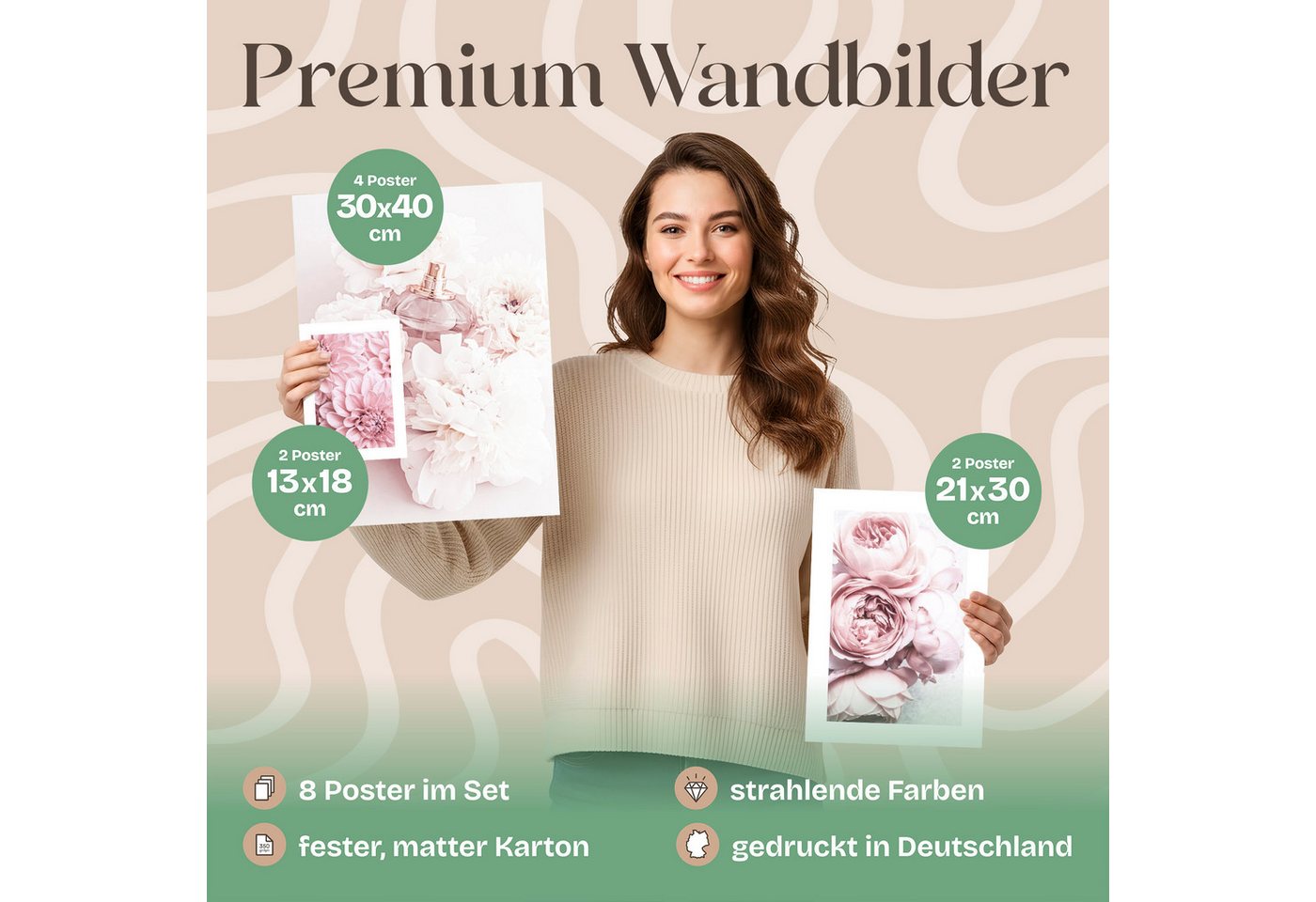 ARTFAVES Bilder-Collage Poster Set Coco I mehrteilige Bilderwand I Wandbilder Rosa, (Wandbilder) – Bild 3 von 5