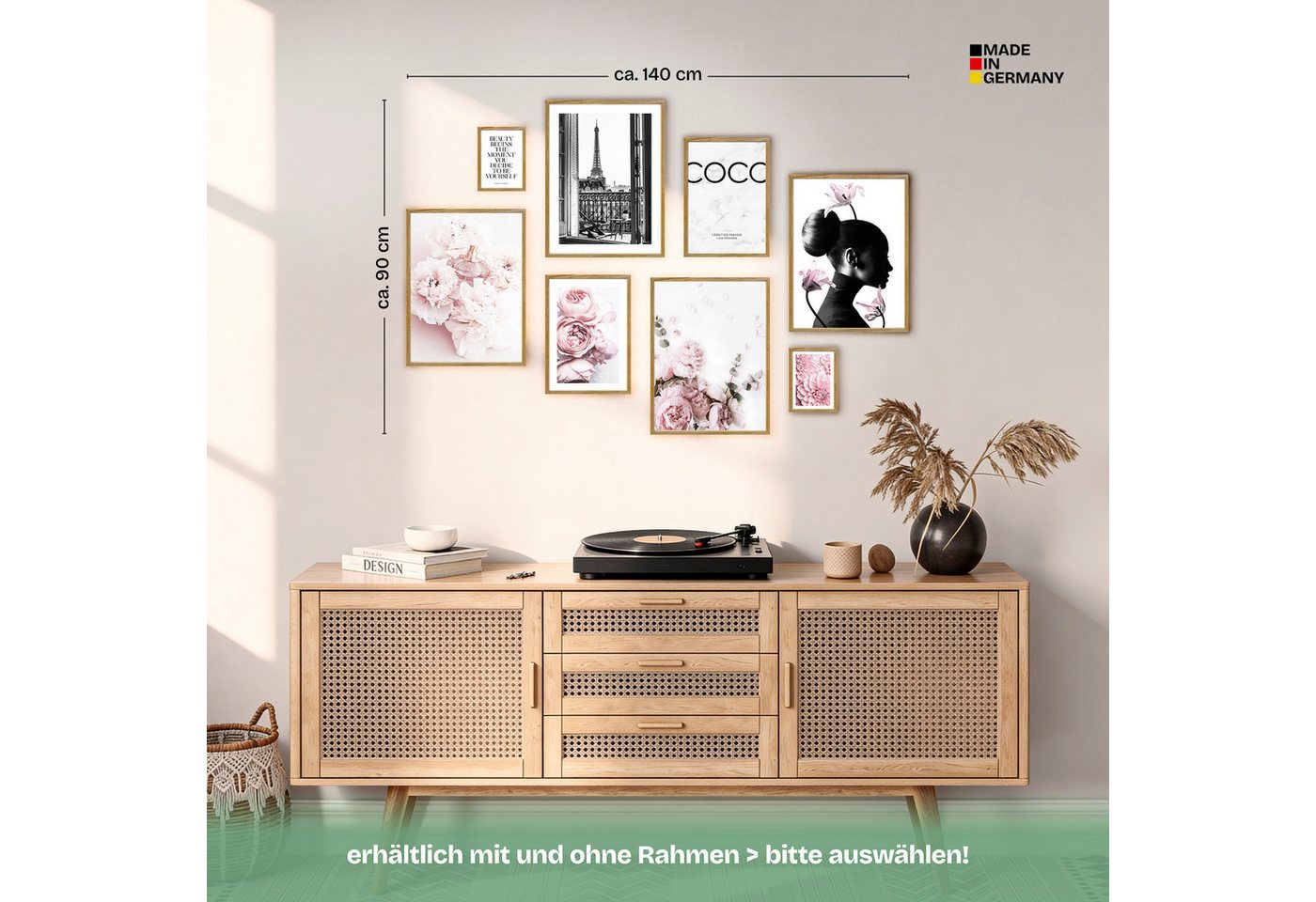 ARTFAVES Bilder-Collage Poster Set Coco I mehrteilige Bilderwand I Wandbilder Rosa, (Wandbilder) – Bild 4 von 5