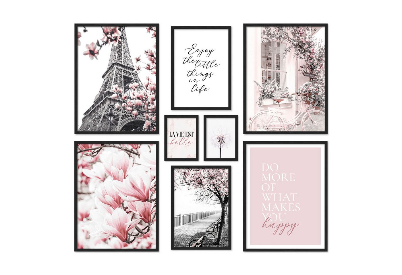 ARTFAVES Bilder-Collage Poster Set Spring In Paris I mehrteilige Bilderwand I Wandbilder Rosa, (Wandbilder modern, 8 St) – Bild 2 von 5