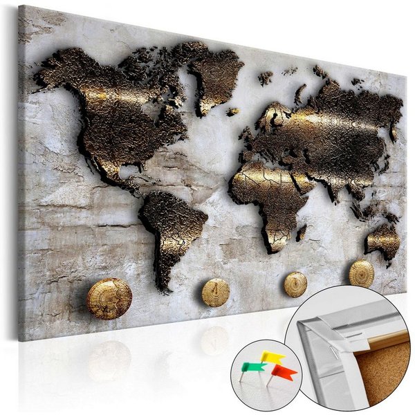 Artgeist Pinnwand Golden Journey [Cork Map]