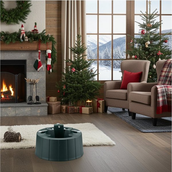 Arti Casa Christbaumständer Weihnachtsbaumständer Ø40xH21cm, Stabiler Christbaumständer bis H2,6m, Stabiler Weihnachtsbaumständer Ø 40 cm für Bäume bis 2,6 Mete