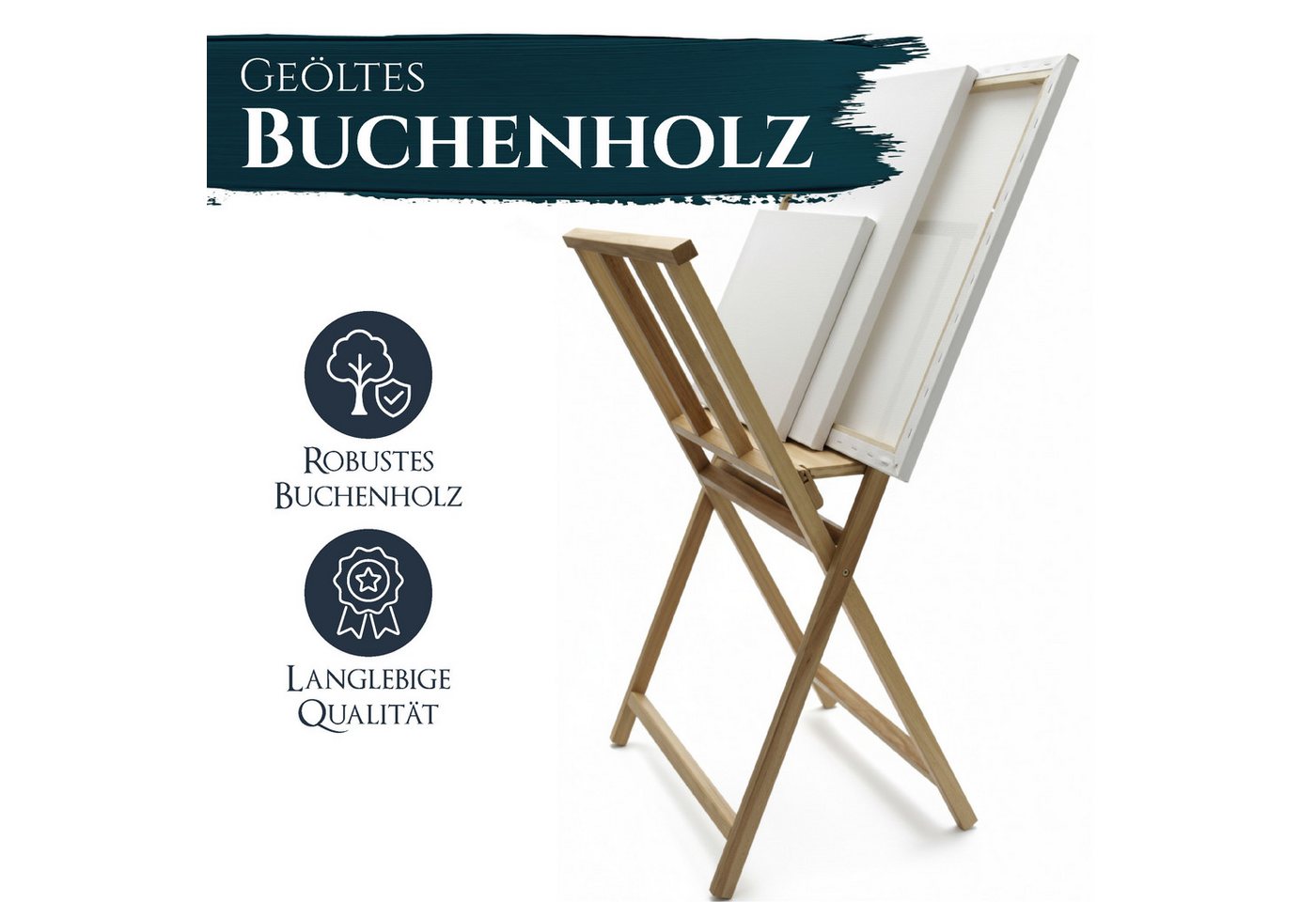 Artina Archivcontainer Bilderwippe Bilderständer aus Buchenholz klappbarer Matera, 65x48x71cm, Aufbewahrung & Präsentation von Leinwänden, Zeichnungen, Gemälden – Bild 3 von 5