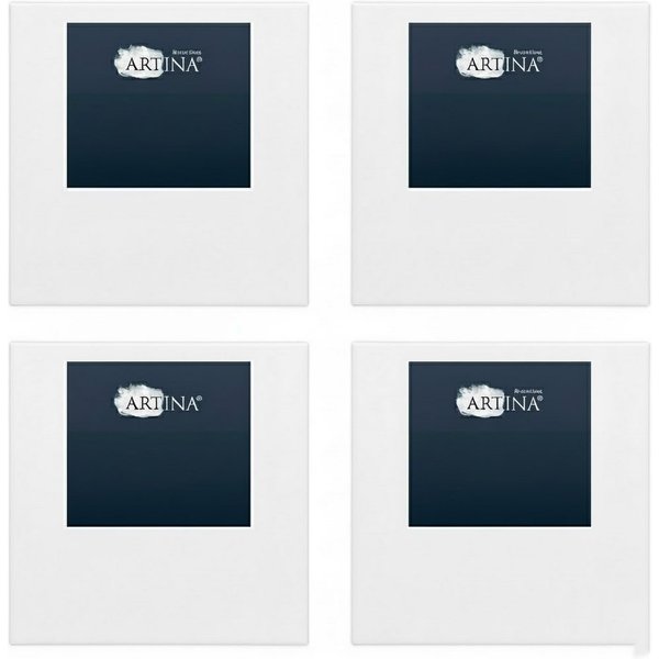 Artina Keilrahmen Keilrahmen Leinwand Premium, 30x40cm, 4er Set, 100% Baumwolle – bespannt – für Acrylfarben – zum Bemalen