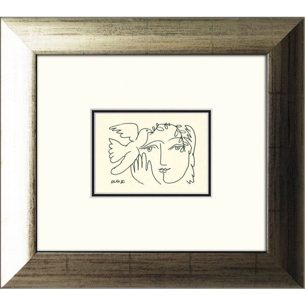 artissimo Bild mit Rahmen gerahmter Kunstdruck 39x35 cm / minimalistisches Gemälde, Pablo Picasso: Femme Endormie