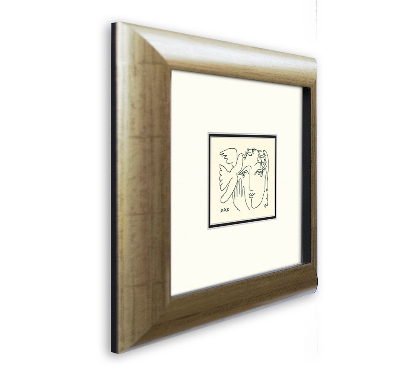 artissimo Bild mit Rahmen gerahmter Kunstdruck 39x35 cm / minimalistisches Gemälde, Pablo Picasso: Femme Endormie – Bild 3 von 3