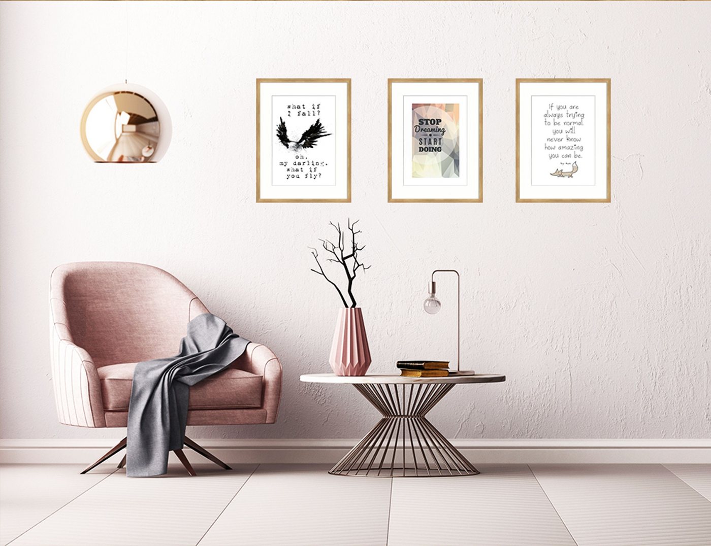 artissimo Bilderleiste Bilderrahmen 30x40 cm inkl. Passepartout DIN A4 Holz Eiche – Bild 5 von 5