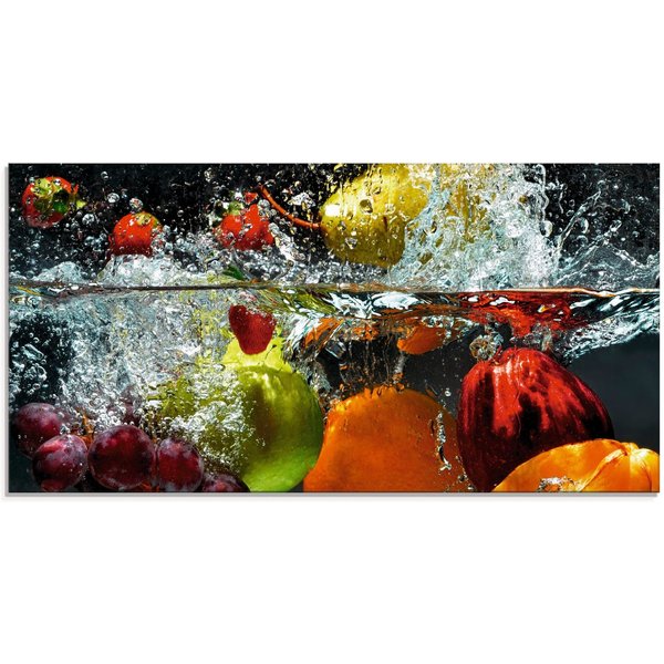 Artland Glasbild Spritzendes Obst auf dem Wasser, Lebensmittel (1 St), in verschiedenen Größen