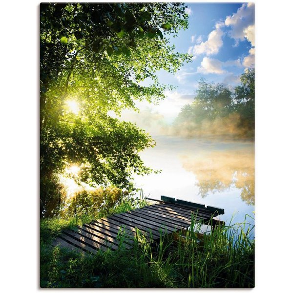 Artland Wandbild Angelsteg am Morgen, Gewässer (1 St), als Alubild, Leinwandbild, Poster in verschied. Größen