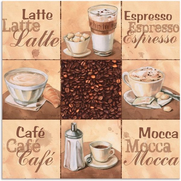 Artland Wandbild Kaffee Collage II, Getränke (1 St), als Alubild, Leinwandbild in verschied. Größen