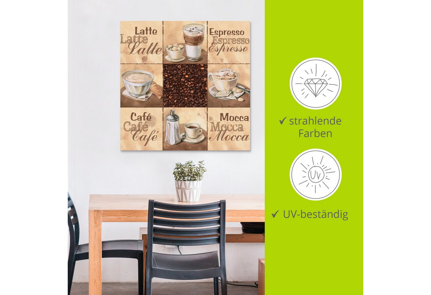 Artland Wandbild Kaffee Collage II, Getränke (1 St), als Alubild, Leinwandbild in verschied. Größen – Bild 5 von 5