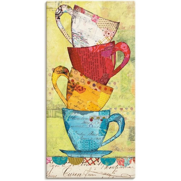 Artland Wandbild Komm zum Kaffee, Geschirr & Besteck (1 St), als Leinwandbild, Poster in verschied. Größen
