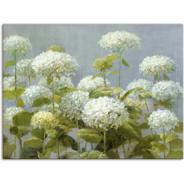Artland Wandbild Weißer Hortensien Garten, Blumen (1 St), als Leinwandbild, Poster in verschied. Größen
