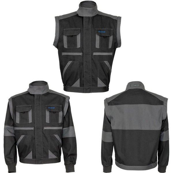 Artmas Arbeitsjacke Arbeitsjacke Arbeitsweste 2in1 Bundjacke Berufsjacke abnehmbare Ärmel Abgeschlossen mit einem Klettverschluss am Hals