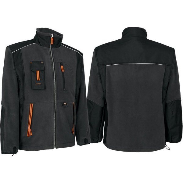 Artmas Arbeitsjacke Warme Fleecejacke Arbeitsjacke Berufsjacke Schwarz-Grau (POL-CLAS)