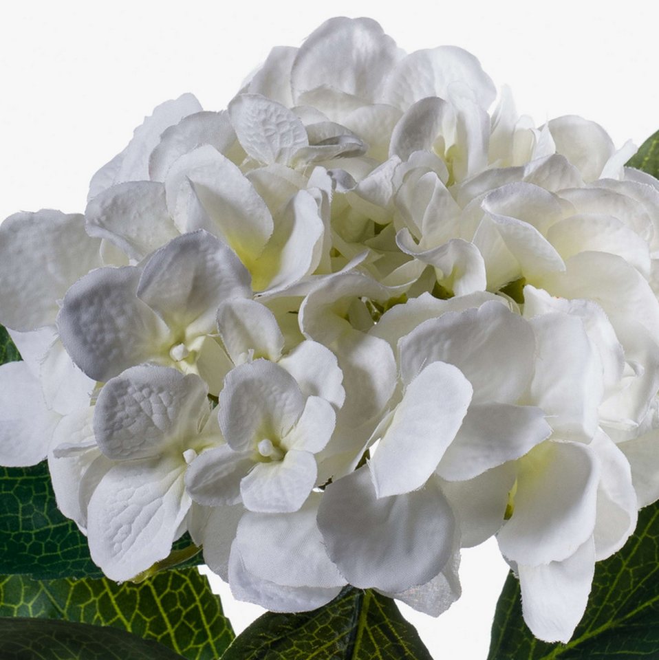 Kunstblume Deko Hortensie, Creme, 50cm, Ø 18cm - Kunstblume Hortensie, artplants, Höhe 50.0 cm – Bild 4 von 5