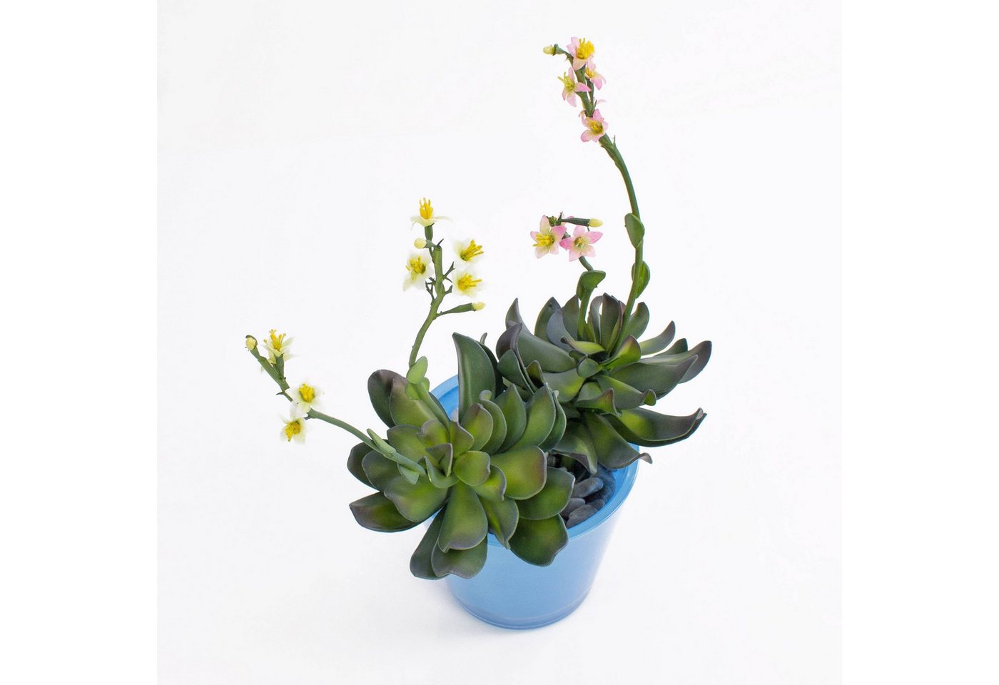 Kunstpflanze Aeonium auf Steckstab, rosa Blüten, 30cm - Künstliche Sukkulente Aeonium, artplants, Höhe 30.0 cm – Bild 4 von 4
