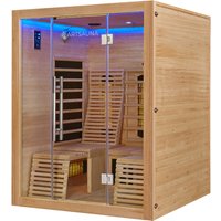Artsauna Infrarotkabine Helsinki150 Dual-Technologie, für 3 Personen, Hemlockholz, HiFi-System, Ionisator, LED-Farblicht