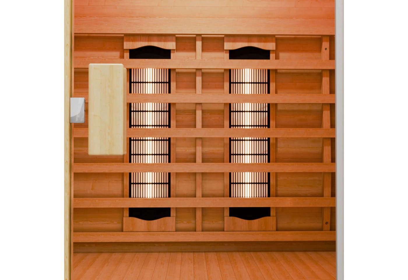 Artsauna Infrarotkabine Oslo, für 2 Personen, Hemlockholz, HiFi-System, Ionisator, LED-Farblicht – Bild 5 von 5