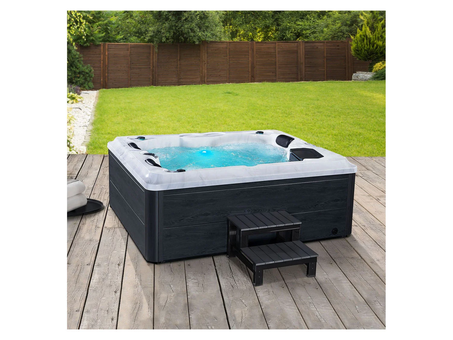Artsauna Whirlpool Oasis mit Treppe, (Spa mit Massagedüsen, LED-Beleuchtung, inkl. Abdeckung) – Bild 2 von 4