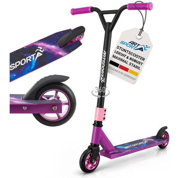 ArtSport Stuntscooter Galactic Cruiser, Alu Core, 360°-Lenker mit TPR-Grips, stabil und leicht