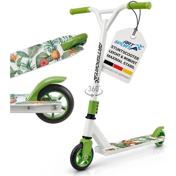 ArtSport Stuntscooter Hawaiana, Alu Core, 360°-Lenker mit TPR-Grips, stabil und leicht