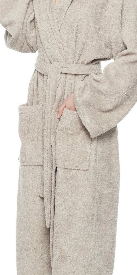 Arus Damenbademantel Astra, pflegeleicht, wadenlang oder extralang für Spa & Sauna, 100% Baumwolle, Kapuze, Gürtel, mit Kapuze, wadenlang oder extra lang, 100%  – Bild 3 von 4