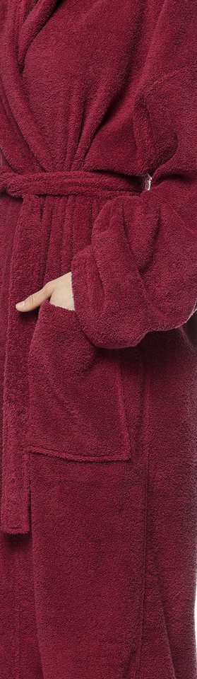 Arus Damenbademantel Astra, pflegeleicht, wadenlang oder extralang für Spa & Sauna, 100% Baumwolle, Kapuze, Gürtel, mit Kapuze, wadenlang oder extra lang, 100%  – Bild 4 von 5